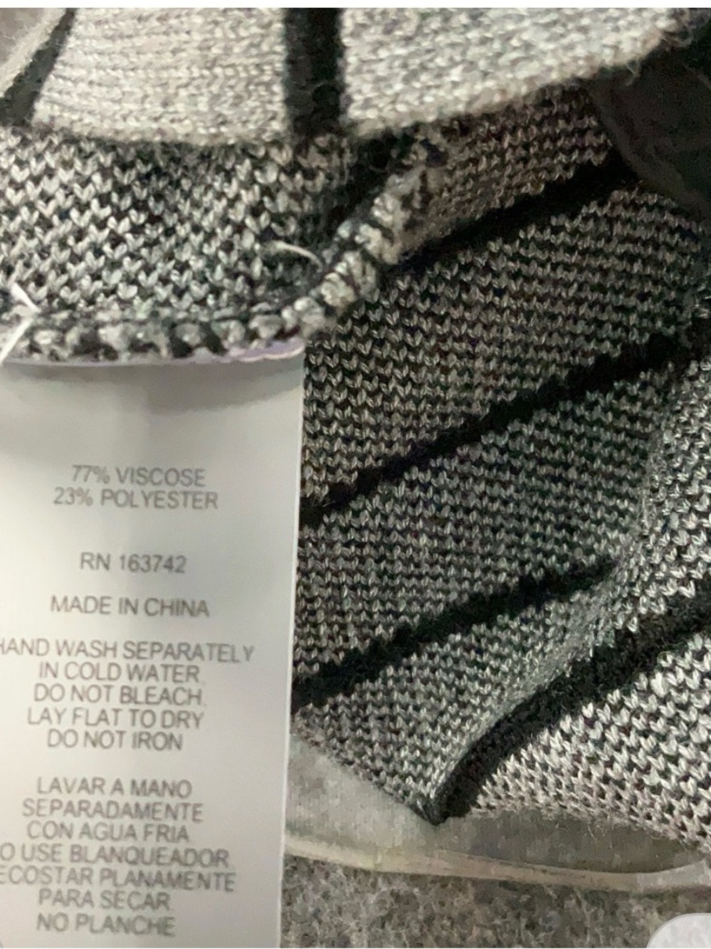 Milano Grey Midi Skirt with Black Vertical Stripes NWT - Picture 5 of 5